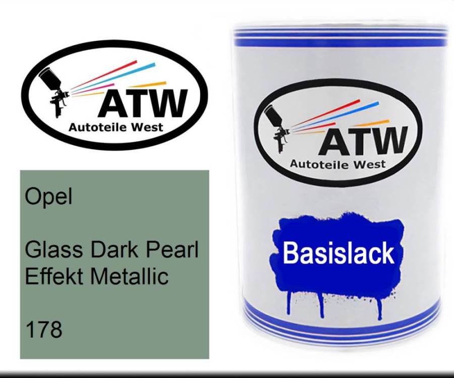 Opel, Glass Dark Pearl Effekt Metallic, 178: 500ml Lackdose, von ATW Autoteile West.